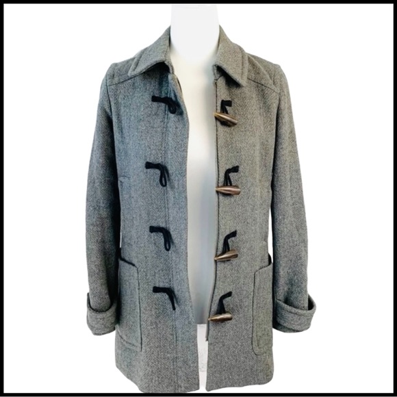 BANANA REPUBLIC WOOL TOGGLE COAT Sz XS - Picture 2 of 8